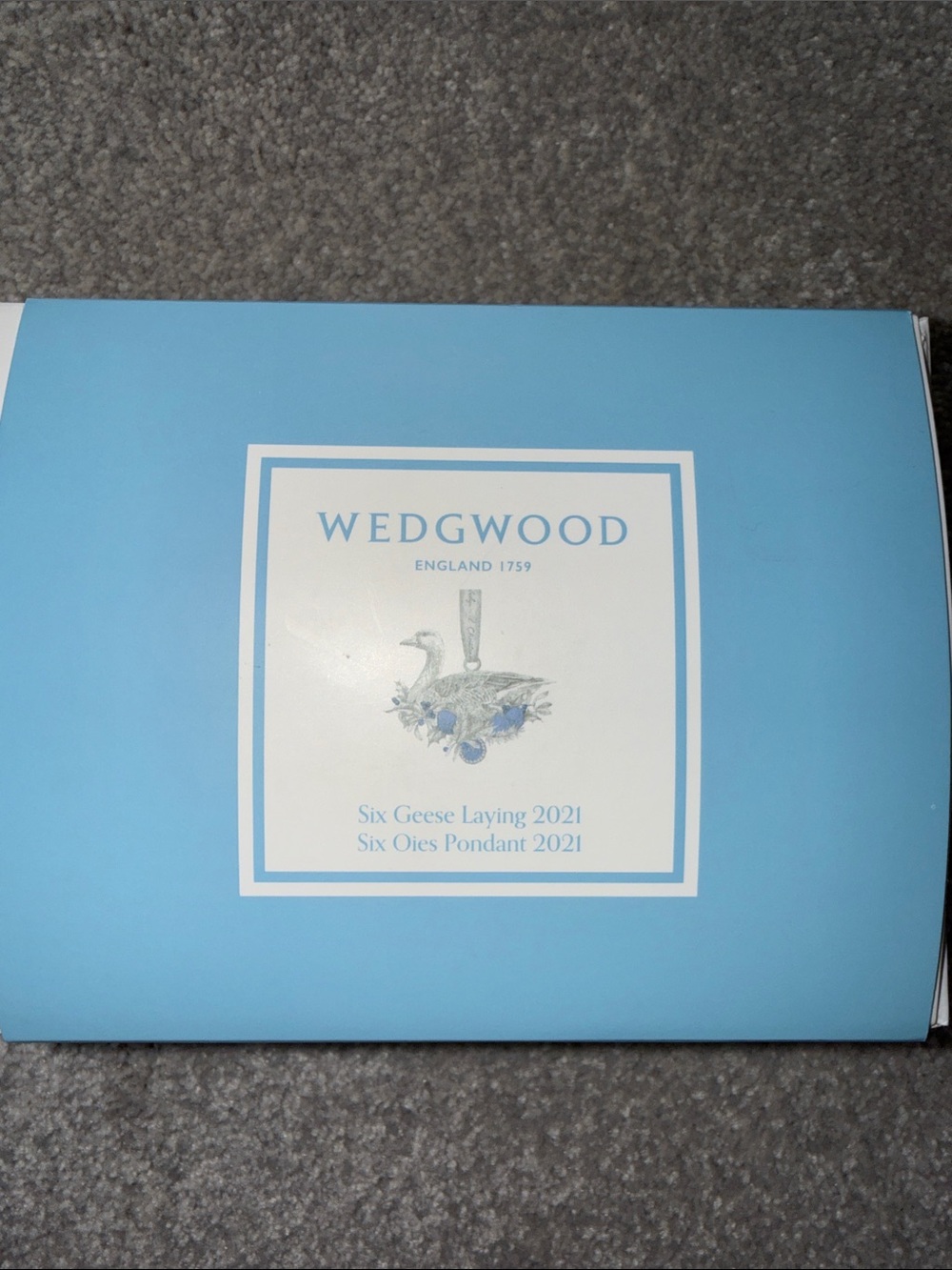 Wedgwood Six Geese Laying Holiday Christmas Ornament New in Box